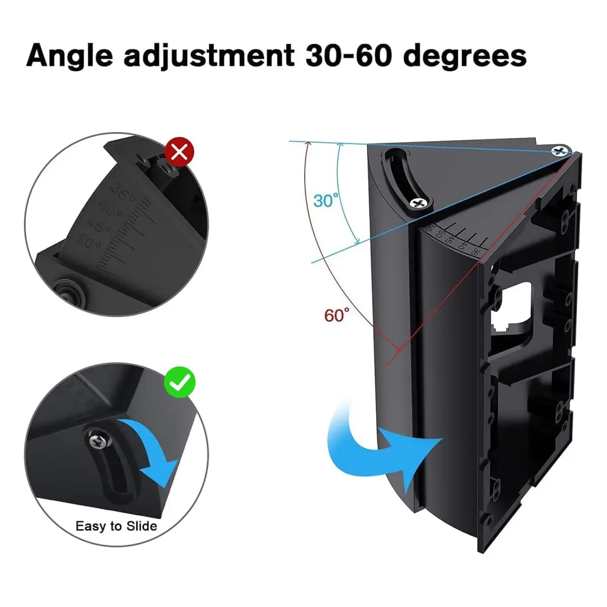 OLAIKE Adjustable Video Doorbell Angle Mount 30-60 Degree | For Ring, Blink, Nest Doorbells - view 5