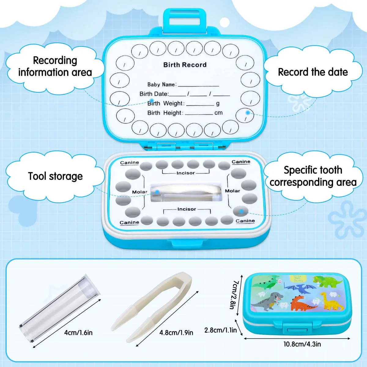 Caffox Tooth Keepsake Box for Kids | Baby Teeth Storage & First Tooth Container - view 2
