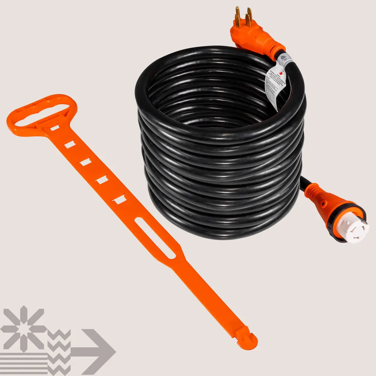 ONLINE LED STORE 50ft 50 Amp RV Extension Cord 125/250V Twist Lock 6 Gauge 4 Prong | Heavy-Duty Power Cable for RVs - view 8