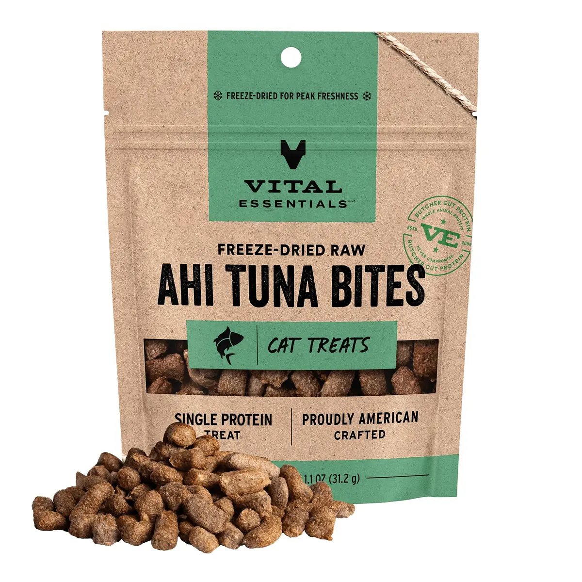 Vital Essentials Freeze Dried Ahi Tuna Cat Treats 1.1 oz (31 g) | High Protein Raw Cat Food - main product image