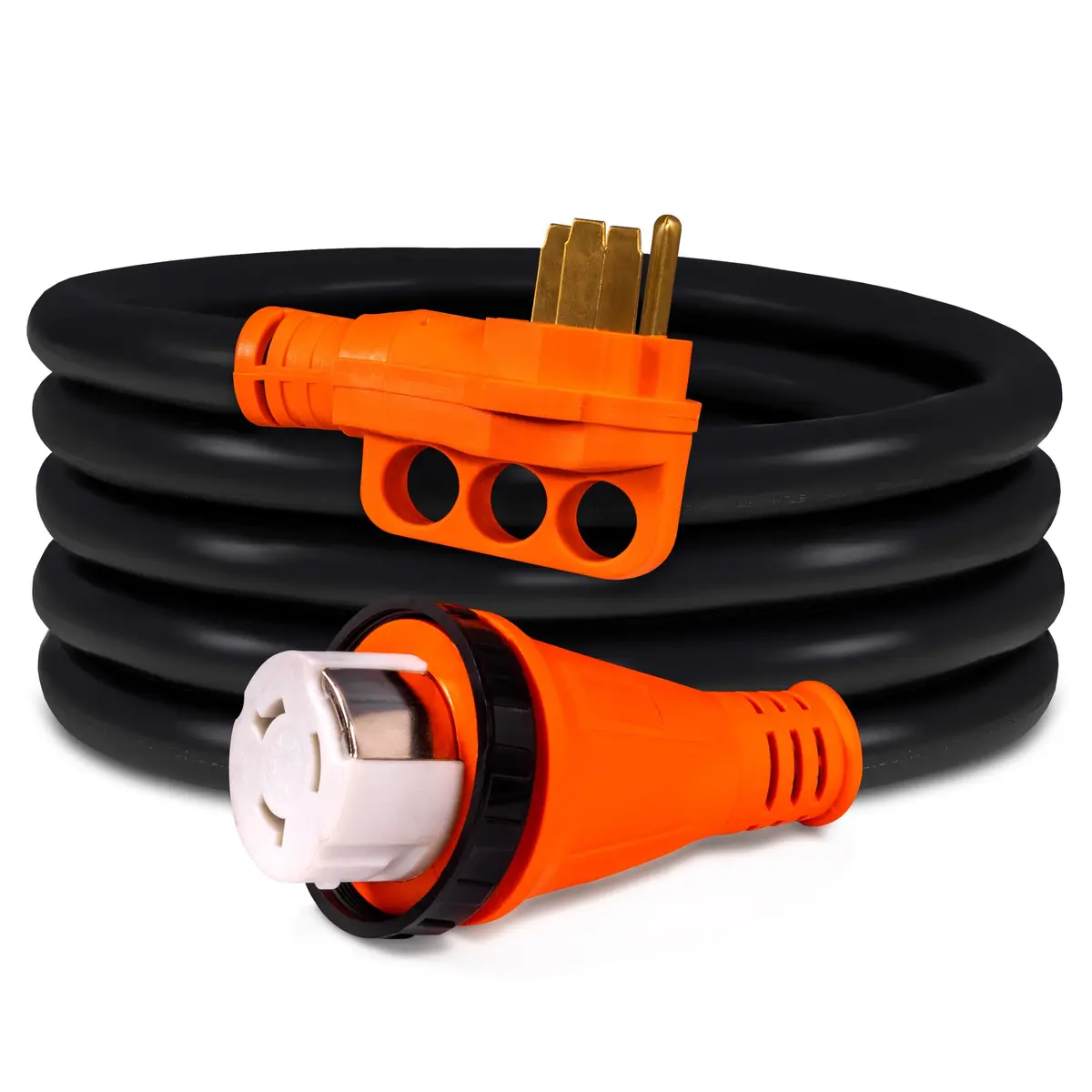 ONLINE LED STORE 15ft 50 Amp RV Extension Cord 125/250V Twist Lock 6 Gauge 4 Prong | Heavy-Duty Copper Power Cable - main product image