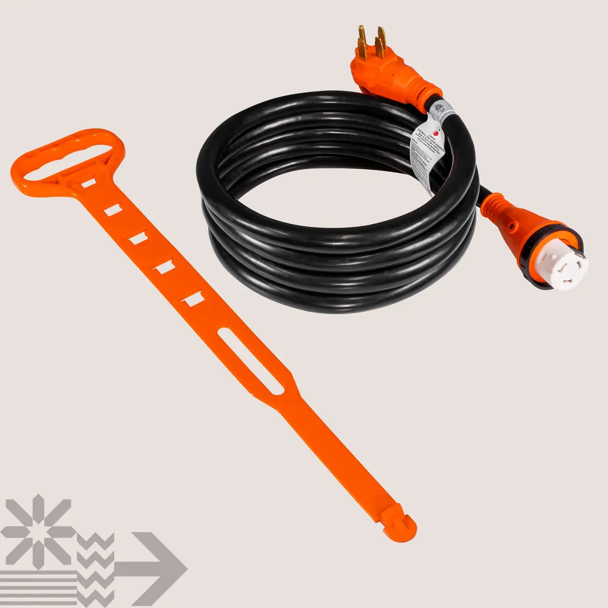 ONLINE LED STORE 15ft 50 Amp RV Extension Cord 125/250V Twist Lock 6 Gauge 4 Prong | Heavy-Duty Copper Power Cable - view 8