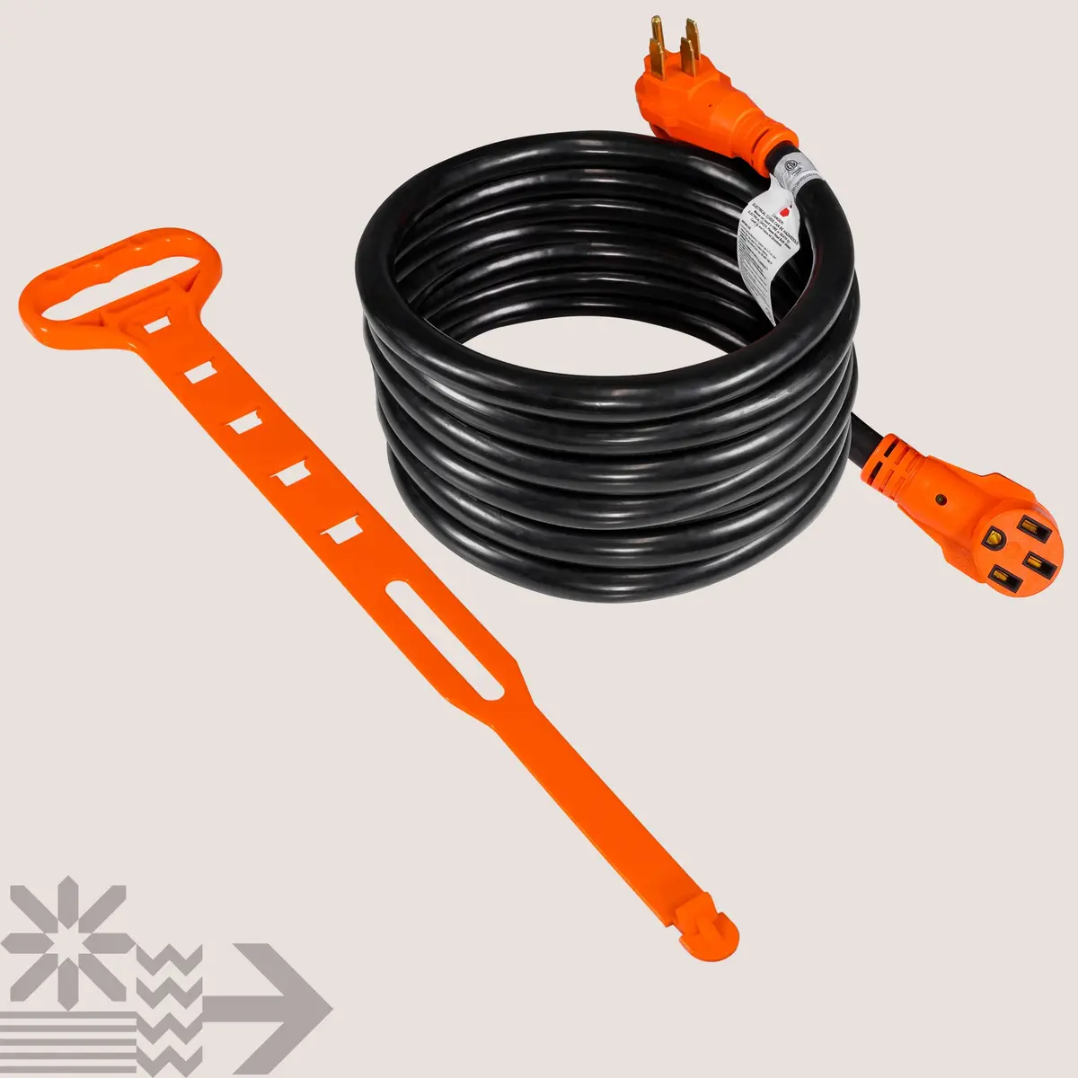 ONLINE LED STORE 25ft 50 Amp RV Extension Cord 125/250V NEMA 14-50 6 Gauge 4 Prong | Heavy-Duty Power Cable for RVs - view 8