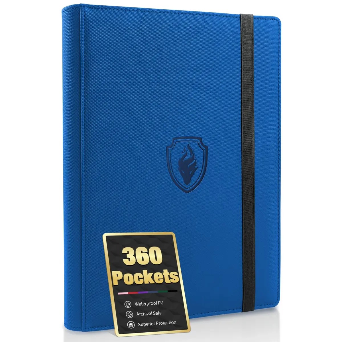 Fabmaker 9 Pocket Card Binder for 360 Cards, Royal Blue | Large Capacity Archival Safe Display Album - main product image