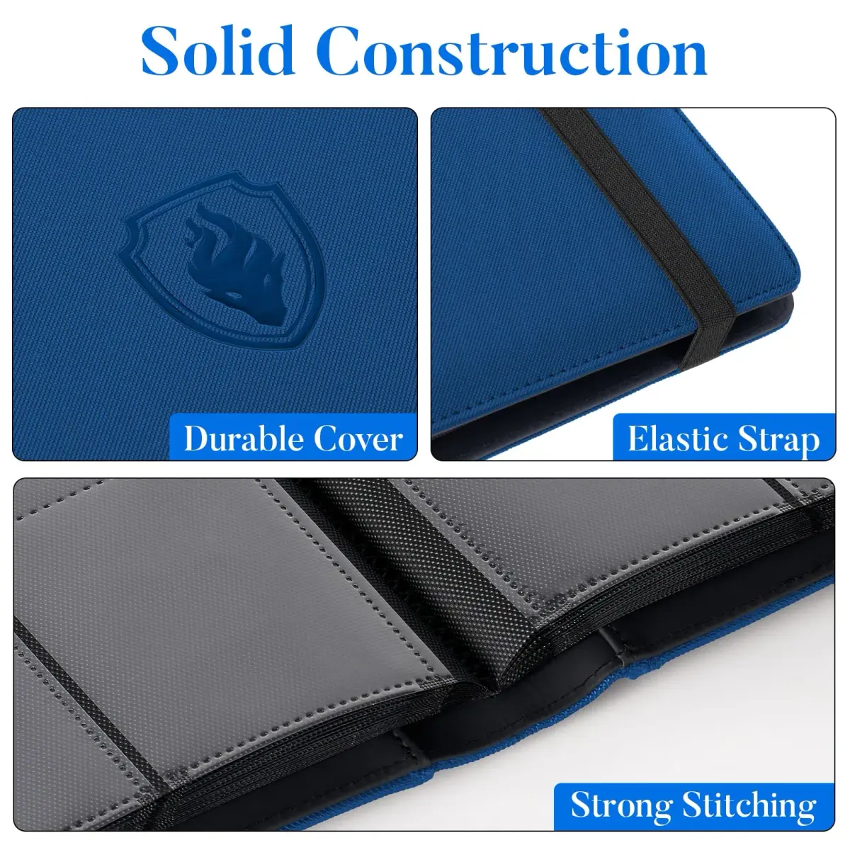 Fabmaker 9 Pocket Card Binder for 360 Cards, Royal Blue | Large Capacity Archival Safe Display Album - view 2