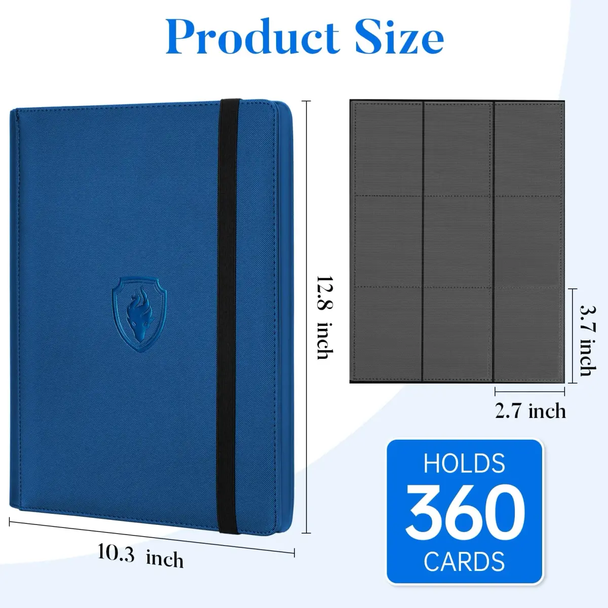Fabmaker 9 Pocket Card Binder for 360 Cards, Royal Blue | Large Capacity Archival Safe Display Album - view 6