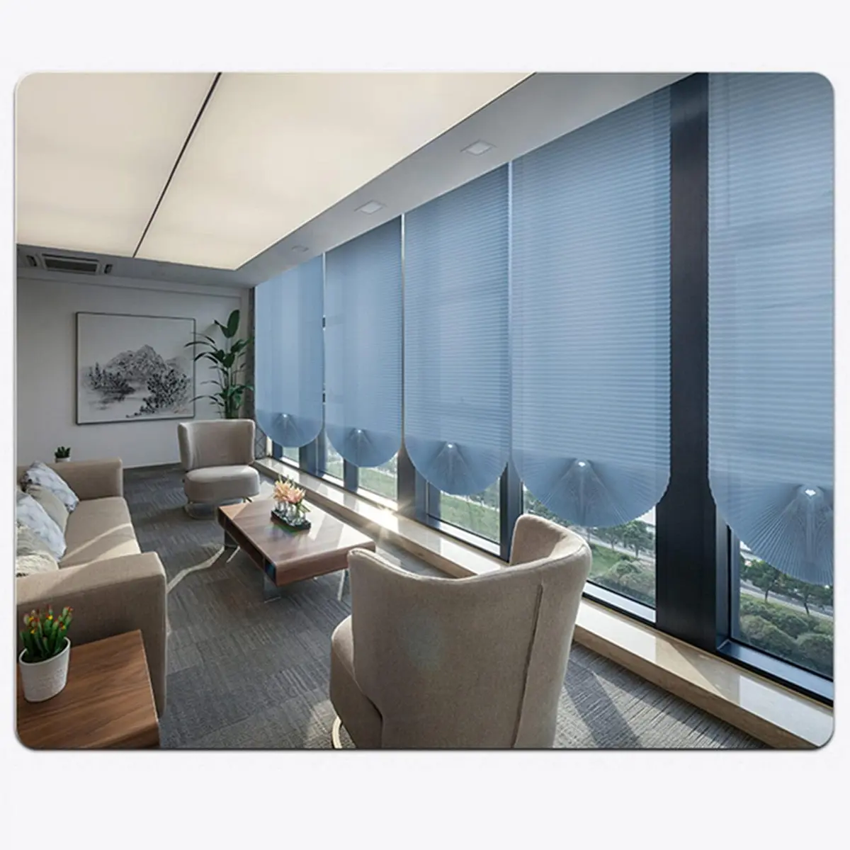 Jlong Cordless No-Drill Pleated Paper Window Shades 59"H x 23.6"W (150cm x 60cm) | Easy Stick-On Temporary Light Filtering - view 6