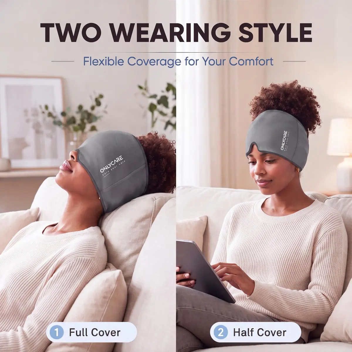 ONLYCARE Migraine Relief Cap, Headache Relief Cold Cap with Odorless Gel | Ergonomic Hot & Cold Therapy for Migraines - view 5