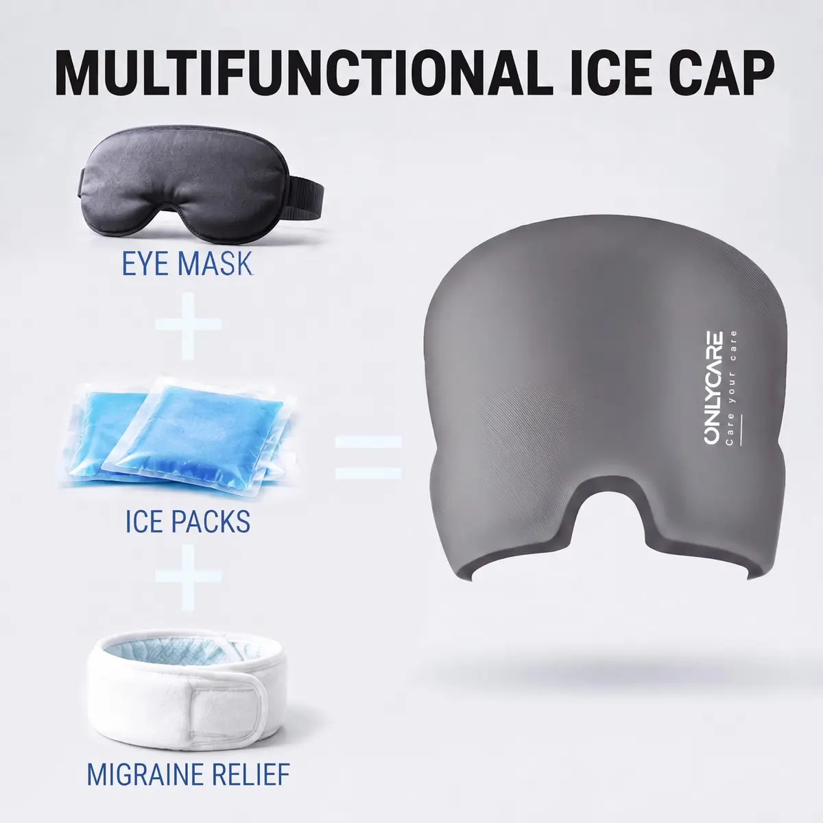 ONLYCARE Migraine Relief Cap, Headache Relief Cold Cap with Odorless Gel | Ergonomic Hot & Cold Therapy for Migraines - view 7