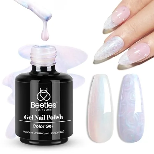 Beetles Pearl Gel Nail Polish - Swirling Clouds 15ml | Shimmer Mermaid Iridescent Gel - main product image