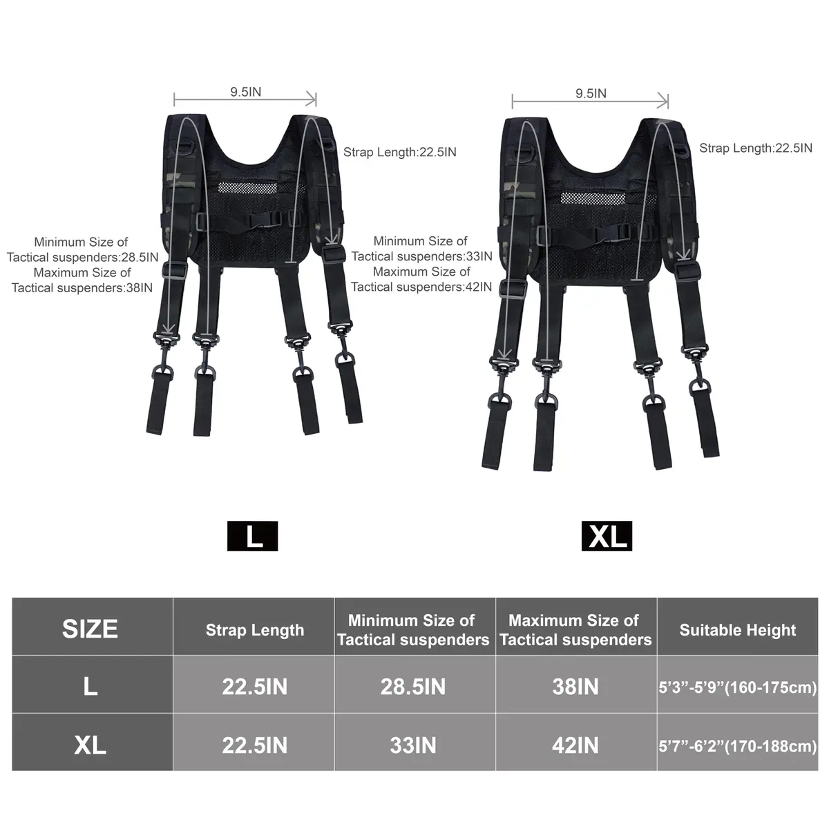 MELOTOUGH Tactical Suspenders for Duty Belt | Heavy Duty, Breathable & Adjustable (70-120 chars) - view 3