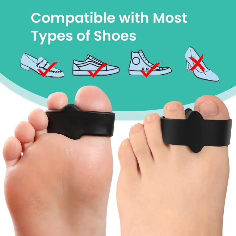 Welnove Pack of 12 Bunion Corrector Toe Separators with 2 Loops for Overlap Toe, Black | Soft Gel Toe Spacers for Pain Relief - view 10