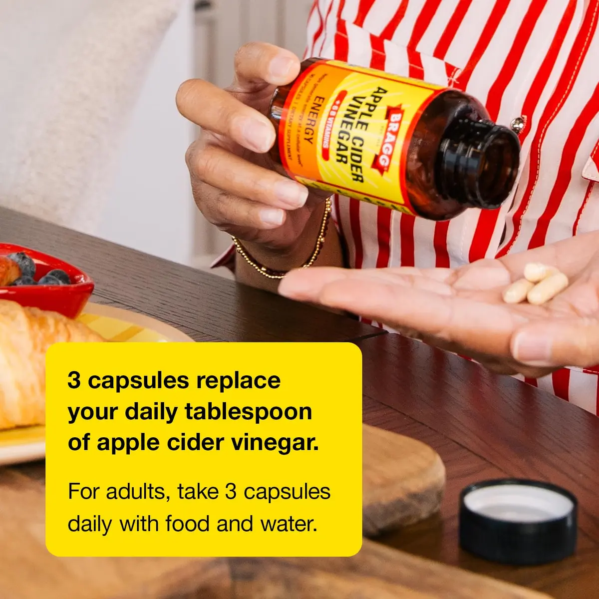 BRAGG Energy Apple Cider Vinegar Capsules 90ct | Vegan, Gluten-Free, B Vitamins for Energy - view 6
