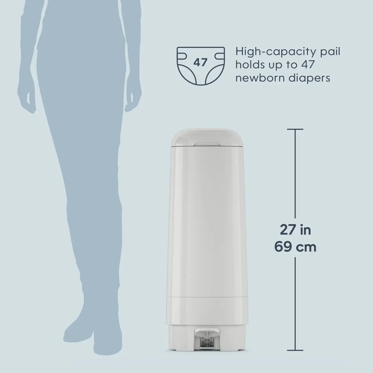 Diaper Genie Signature Diaper Pail with Easy Roll Refill 5L | Odor Lock & Hands-Free Operation - view 5