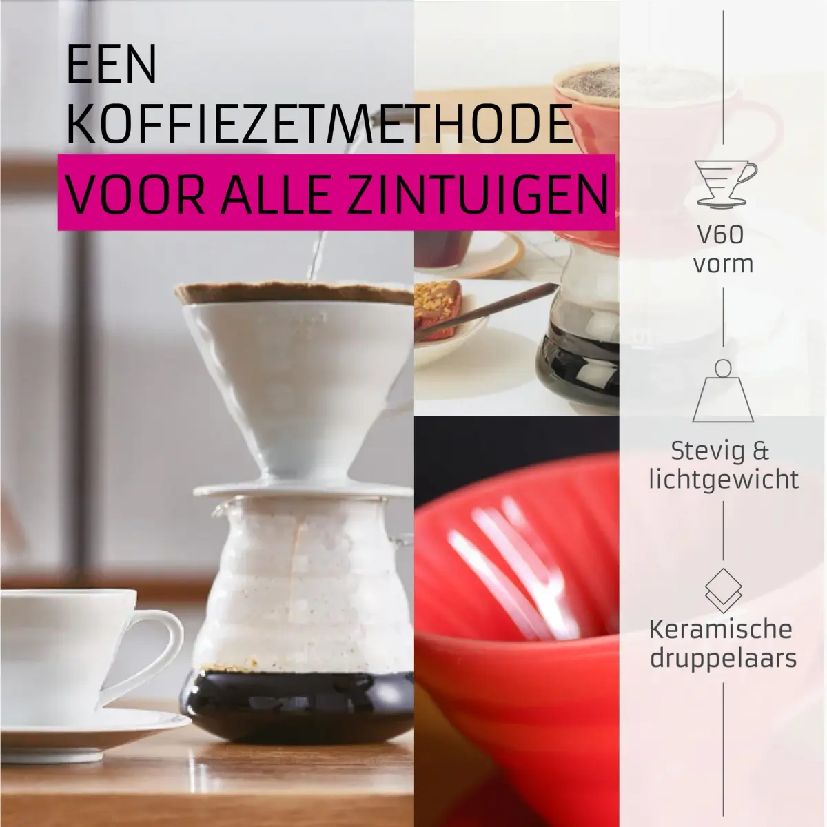 Hario V60 Ceramic Coffee Dripper Red 600ml (1-4 Cups) | Expert Pour-Over Coffee Brewer - view 2
