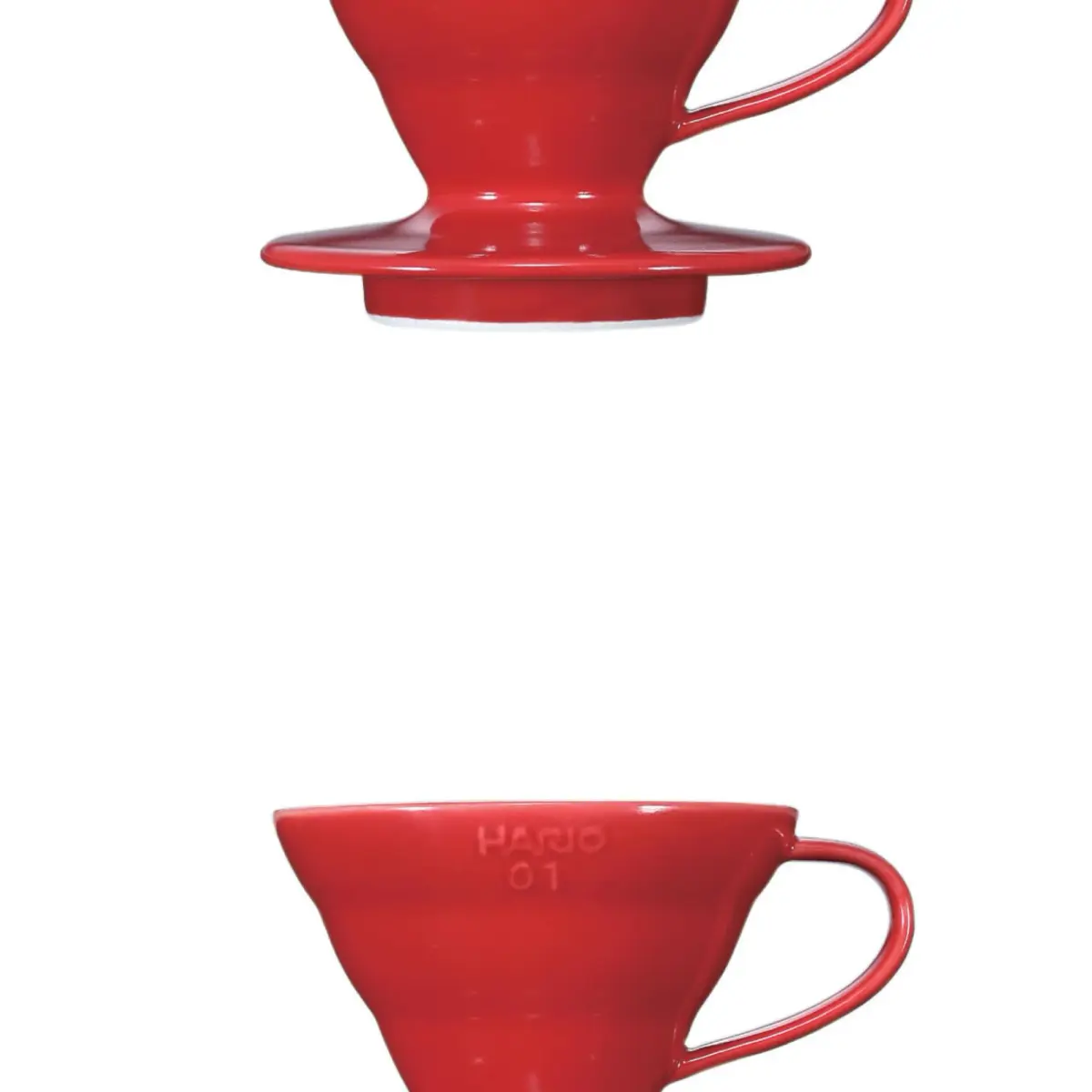 Hario V60 Ceramic Coffee Dripper Red 600ml (1-4 Cups) | Expert Pour-Over Coffee Brewer - view 3