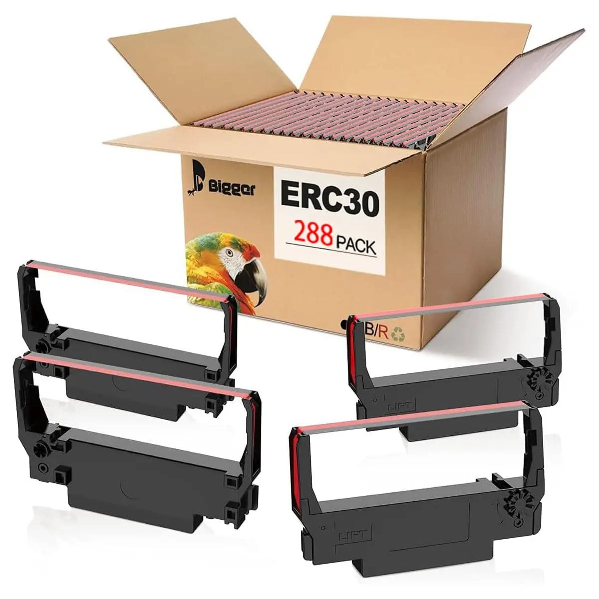 Bigger Replacement for ERC-30, ERC 30 34 38 B/R Compatible Ribbon 288 Pack | Long-lasting print quality - main product image