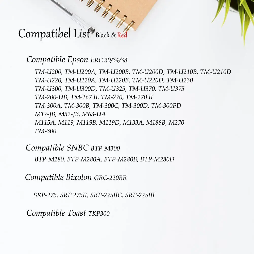 Bigger Replacement for ERC-30, ERC 30 34 38 B/R Compatible Ribbon 288 Pack | Long-lasting print quality - view 2