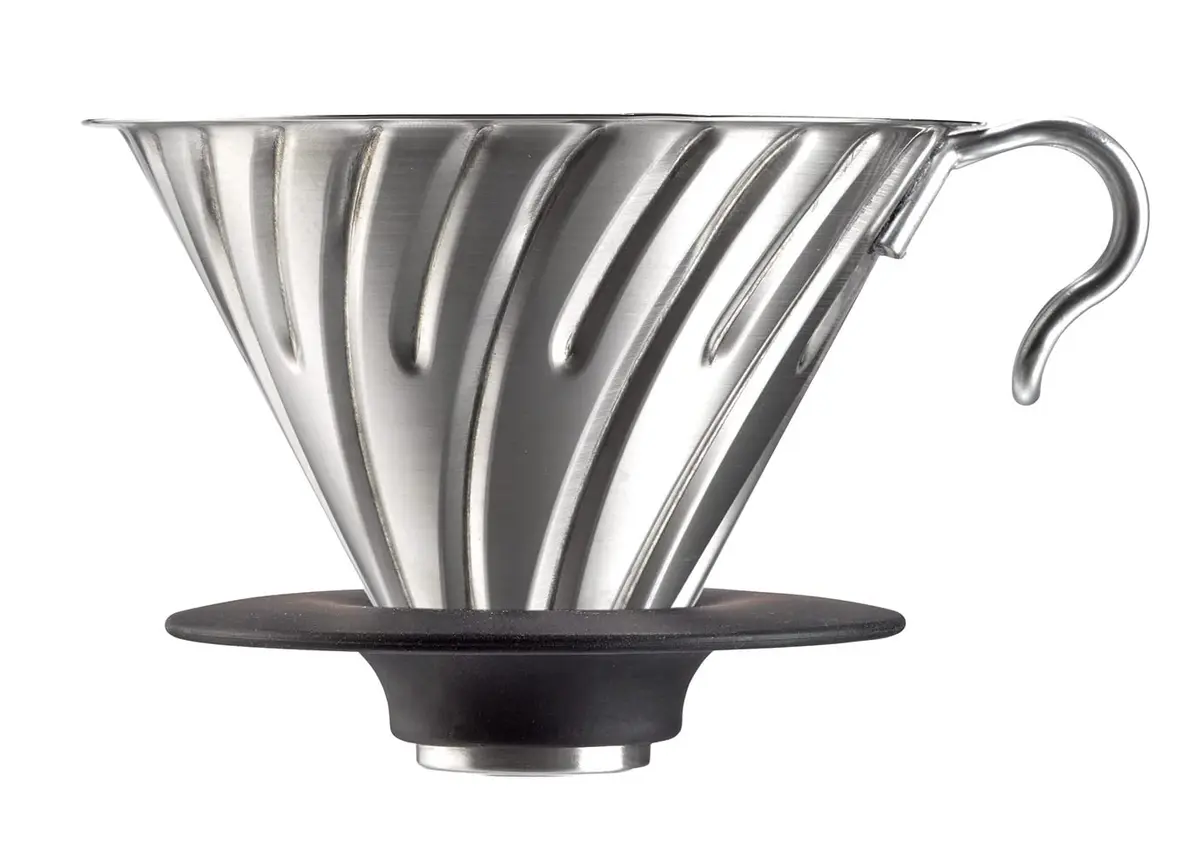 HARIO V60 Metal Coffee Dripper Size 02 (1-4 Cups) | Precision Pour-Over Brewing - main product image