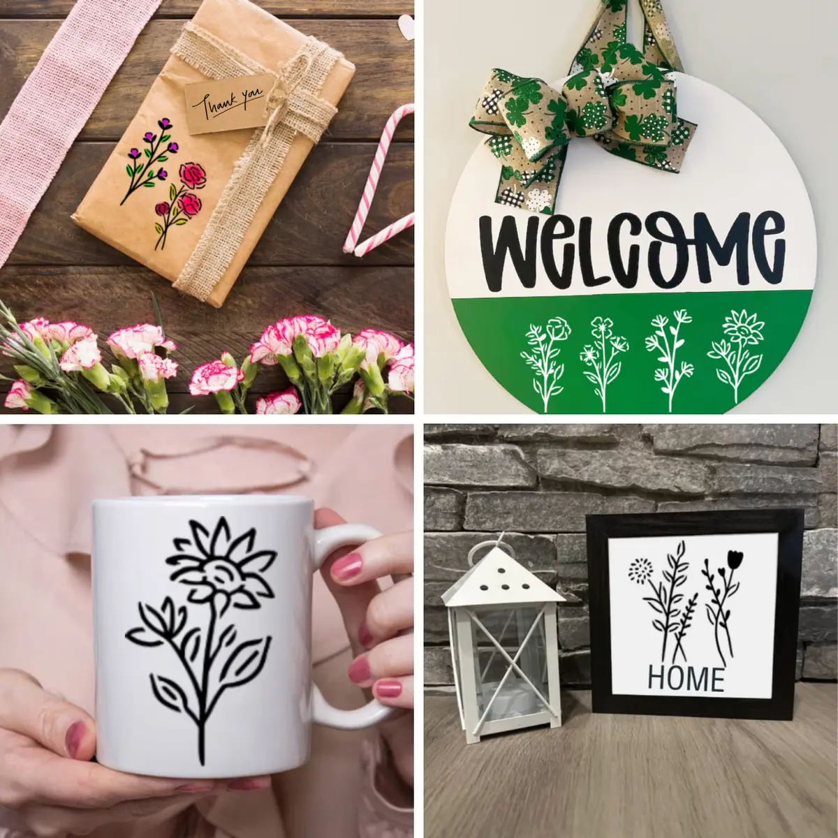 yhslmh Botanical Flower Stencils for Crafts 3.5 x 2 inches | 50 Mini Wildflower Floral Designs for DIY Art Projects - view 3
