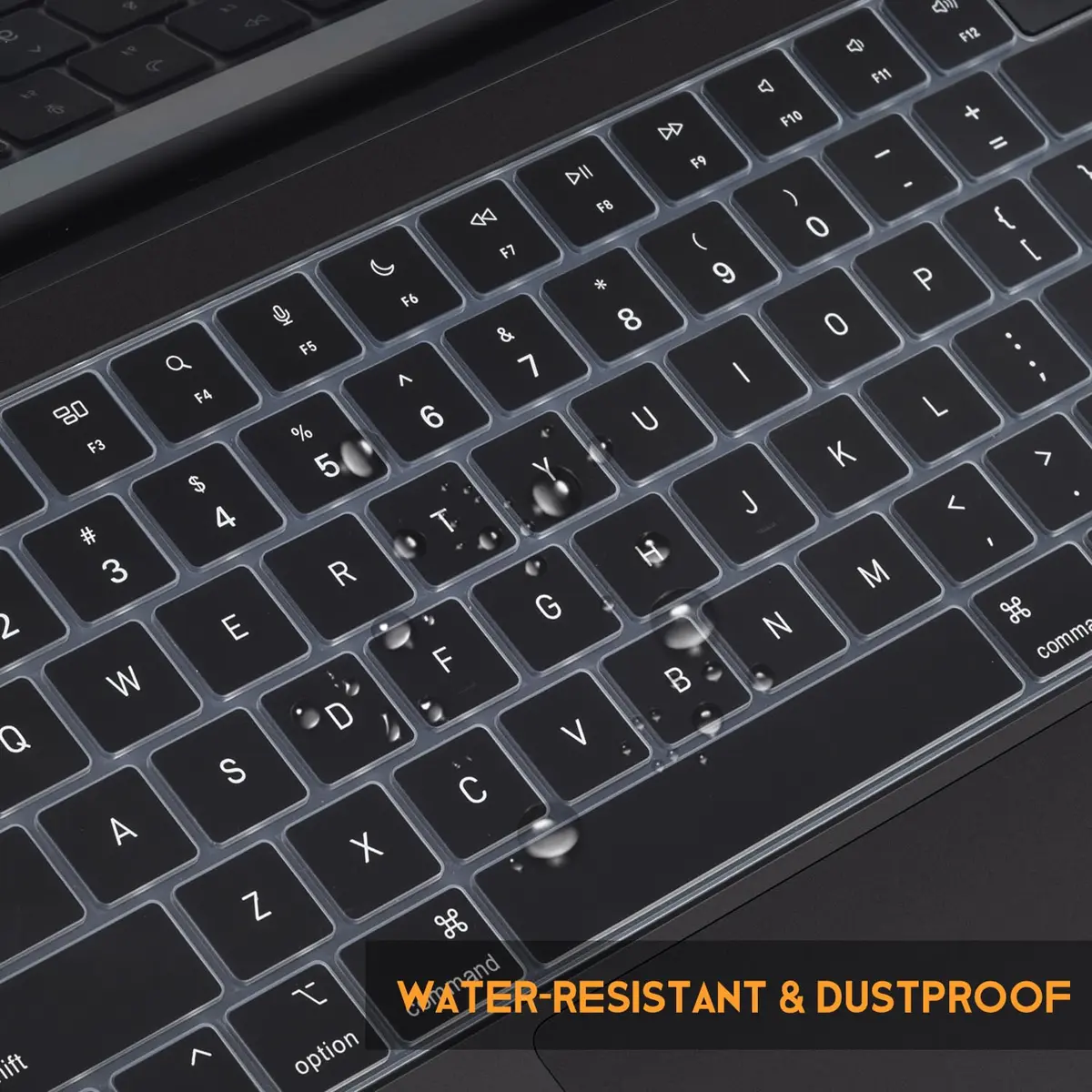 CaseBuy Black Silicone Keyboard Cover for MacBook Air 13.6/15.3 inch M2-M5 Chip, MacBook Pro 14/16 inch M1-M5 Pro/Max | US Layout Protector - view 5