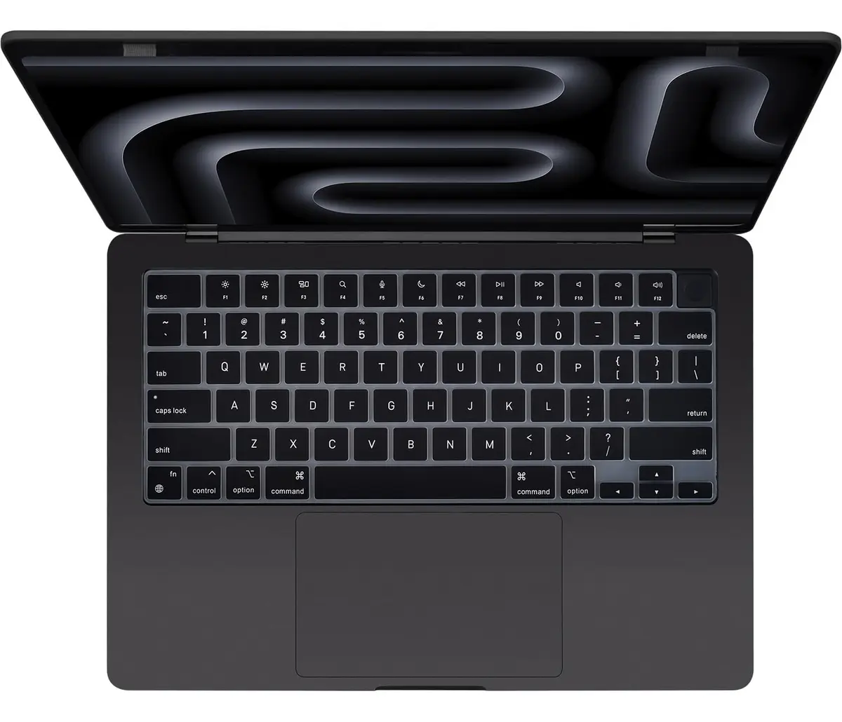 CaseBuy Black Silicone Keyboard Cover for MacBook Air 13.6/15.3 inch M2-M5 Chip, MacBook Pro 14/16 inch M1-M5 Pro/Max | US Layout Protector - view 7
