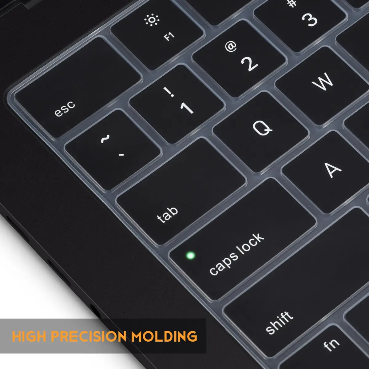 CaseBuy Black Silicone Keyboard Cover for MacBook Air 13.6/15.3 inch M2-M5 Chip, MacBook Pro 14/16 inch M1-M5 Pro/Max | US Layout Protector - view 3