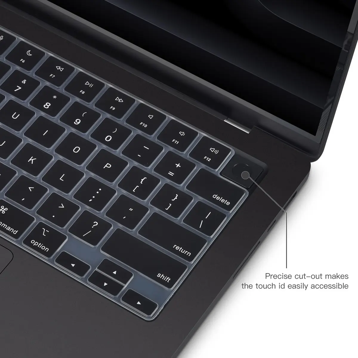 CaseBuy Black Silicone Keyboard Cover for MacBook Air 13.6/15.3 inch M2-M5 Chip, MacBook Pro 14/16 inch M1-M5 Pro/Max | US Layout Protector - view 4