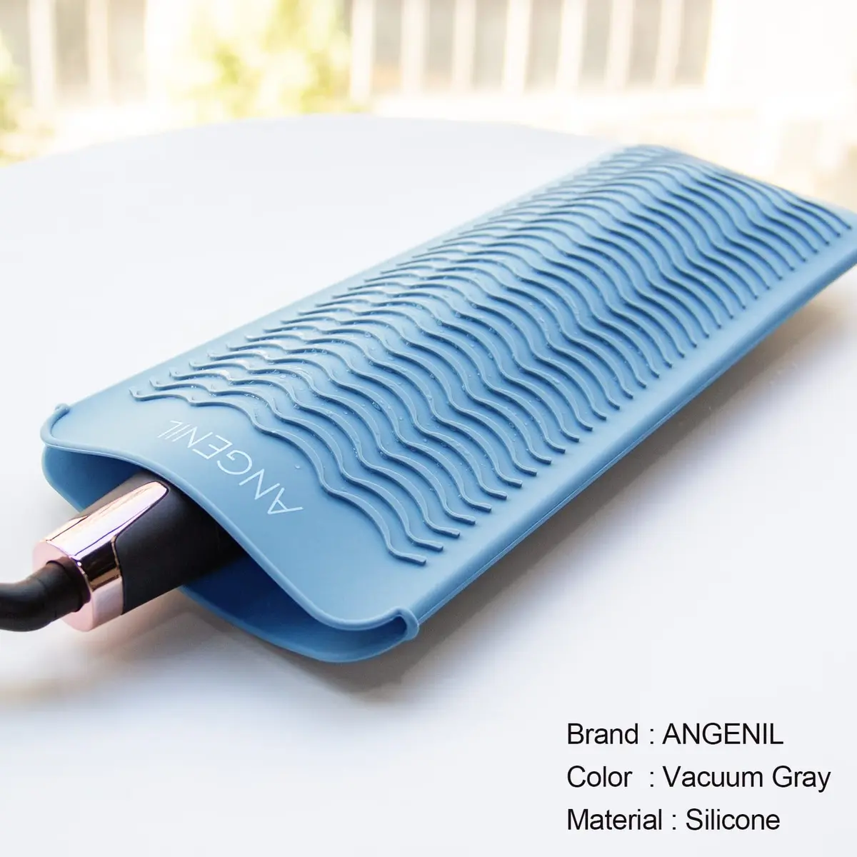 ANGENIL Heat Resistant Silicone Mat & Pouch for Hair Tools | Safe Travel Flat Iron & Curlers (28.57 cm x 13.97 cm) - view 4