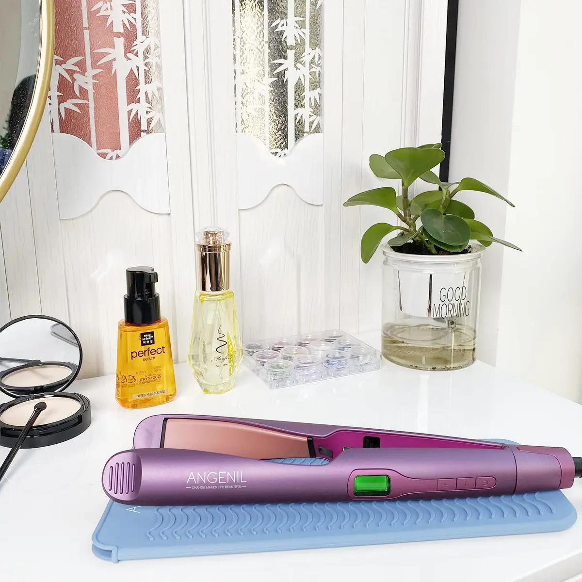 ANGENIL Heat Resistant Silicone Mat & Pouch for Hair Tools | Safe Travel Flat Iron & Curlers (28.57 cm x 13.97 cm) - view 5