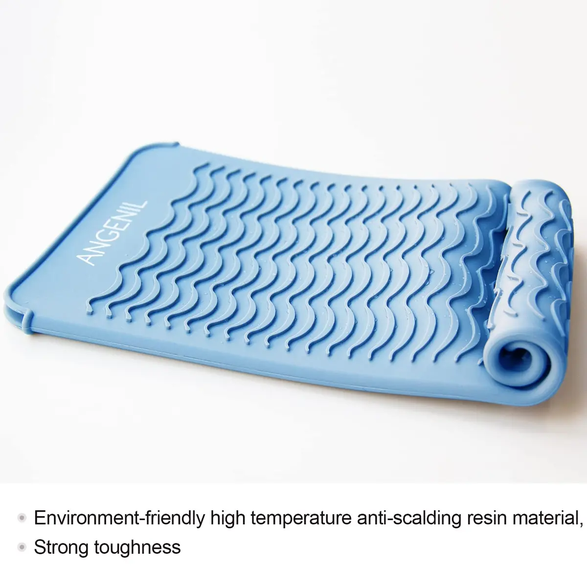 ANGENIL Heat Resistant Silicone Mat & Pouch for Hair Tools | Safe Travel Flat Iron & Curlers (28.57 cm x 13.97 cm) - view 7