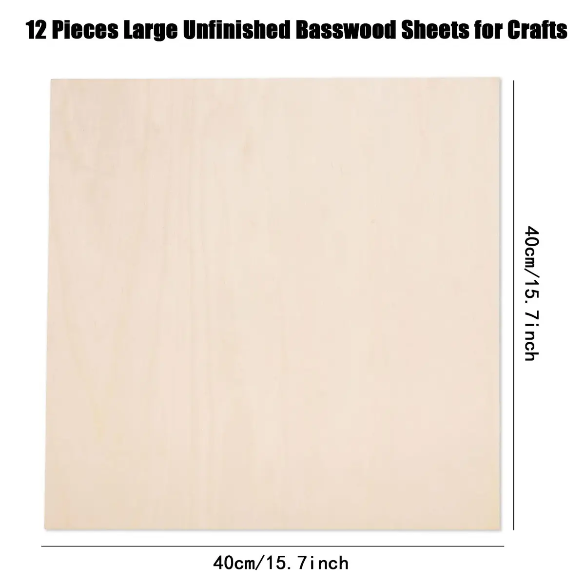 AWIZOM Basswood Sheets 16x16x3mm | Unfinished Craft Wood for Laser Cutting & Painting - view 2