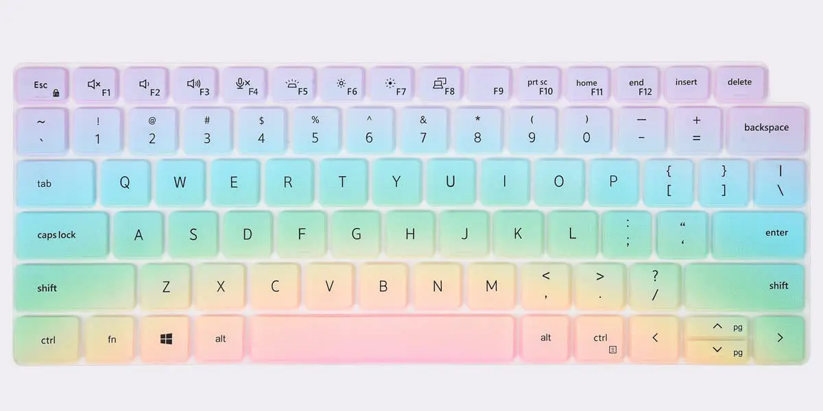 CaseBuy Keyboard Cover Skin for Dell Latitude 5420 5430 5440 5450 3440 3450 14, Latitude 7420 7430 7440 7450 15.6" Laptop Protector, Colorful | US Layout - view 3