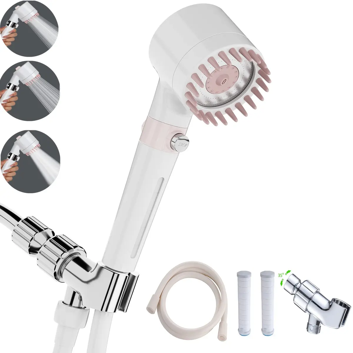 xianshengle Shower Head with Handheld | High Pressure, 4 Modes, Filtered, 59" Hose, Durable ABS - main product image