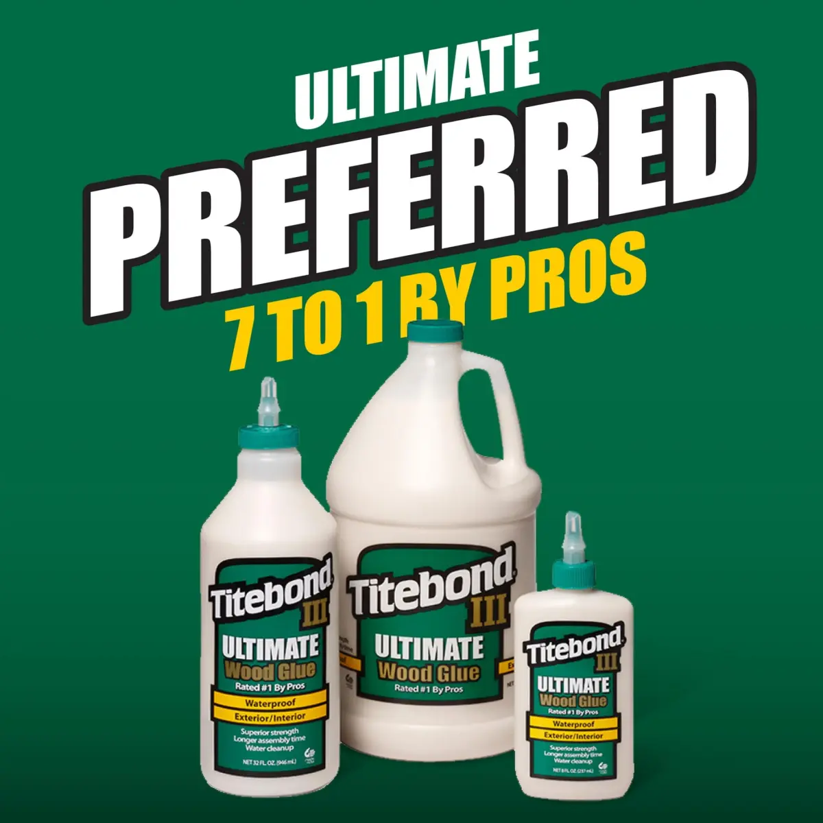 Titebond III Ultimate Wood Glue 16 Oz. (12 Pack) | Strong Waterproof Adhesive for Woodworking - view 3