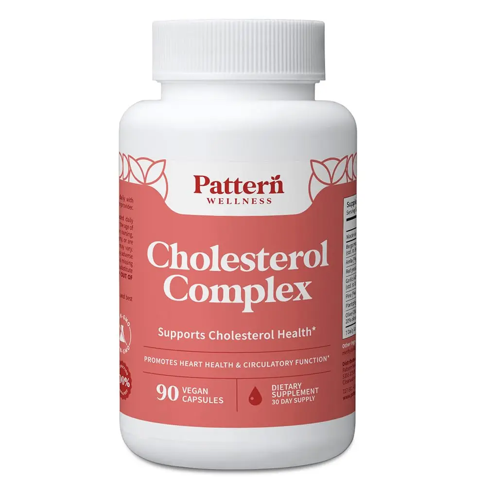 Pattern Wellness Cholesterol Complex Supplement – 90 Vegan Capsules | Supports Heart Health & Wellness - main product image