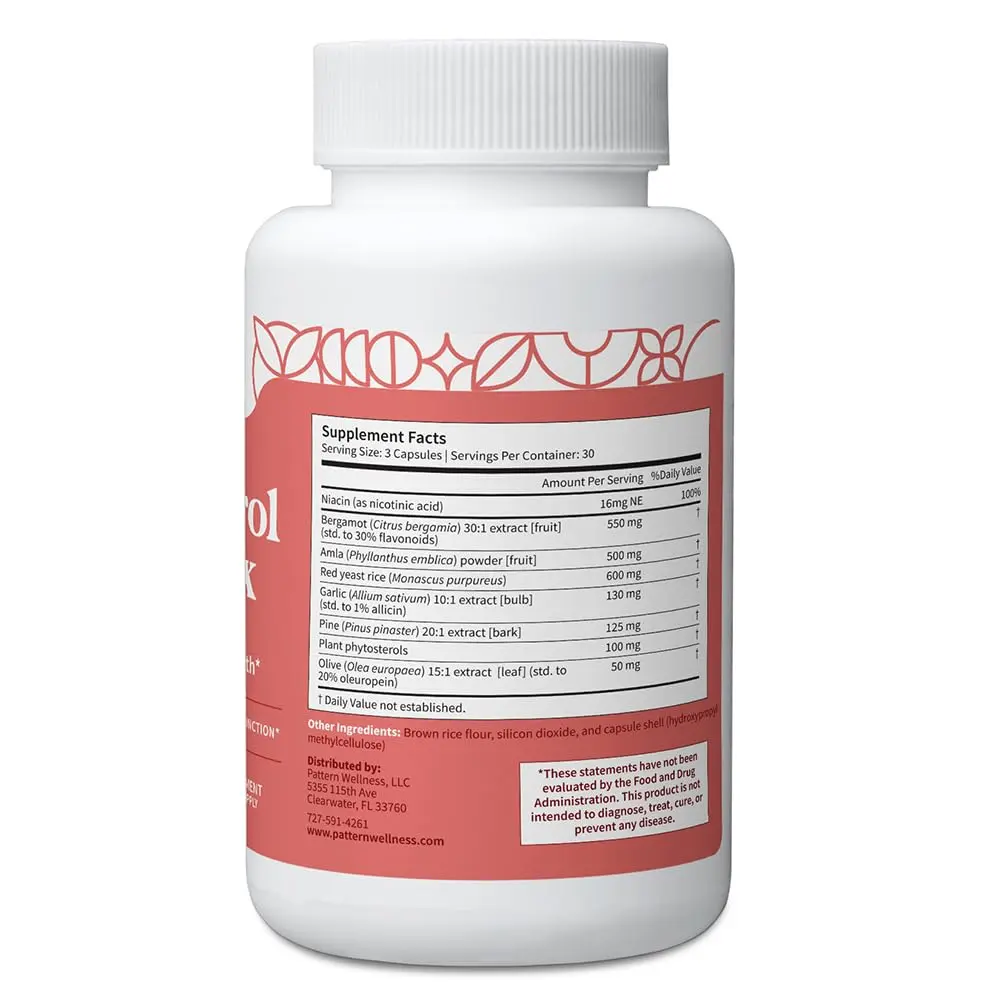 Pattern Wellness Cholesterol Complex Supplement – 90 Vegan Capsules | Supports Heart Health & Wellness - view 8