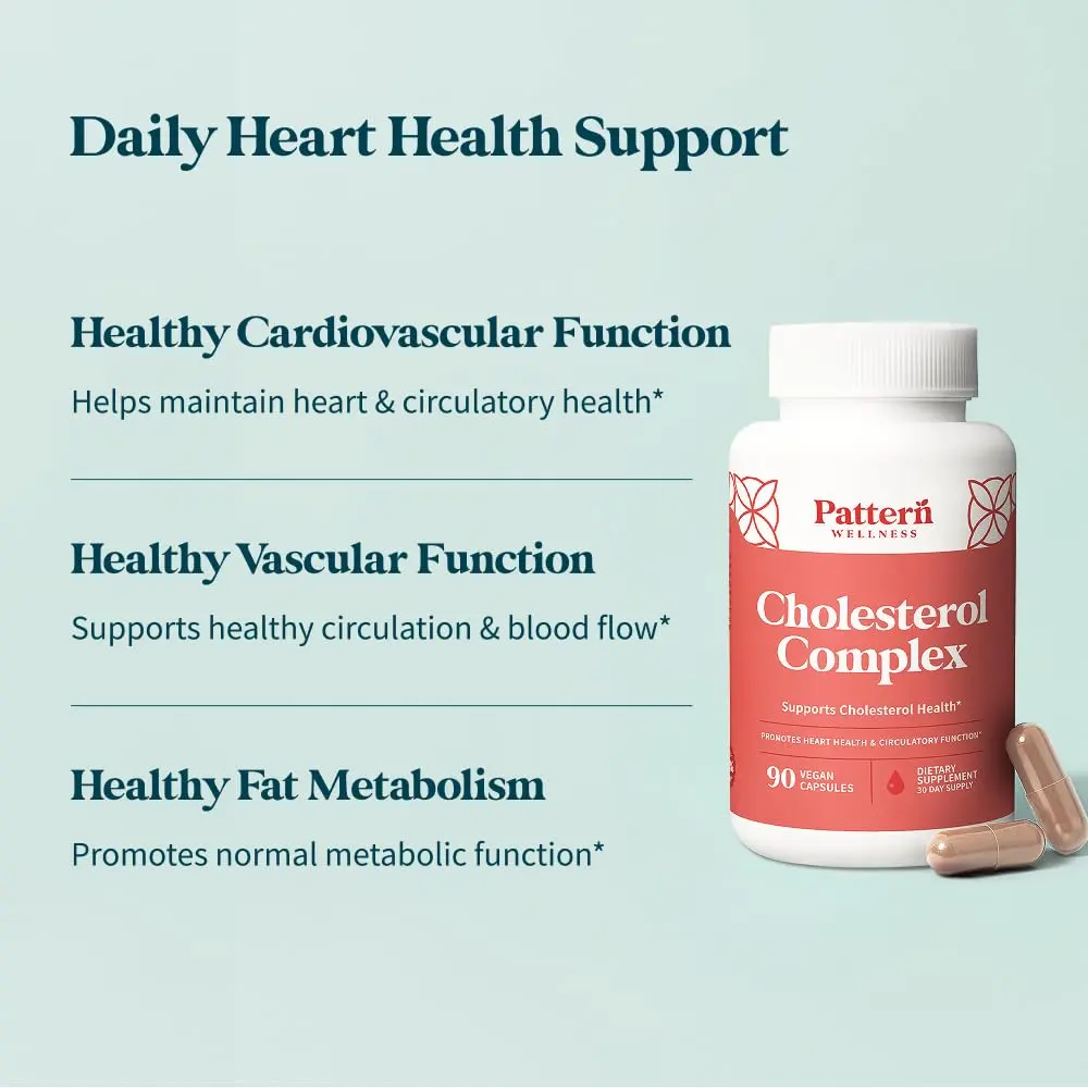 Pattern Wellness Cholesterol Complex Supplement – 90 Vegan Capsules | Supports Heart Health & Wellness - view 3