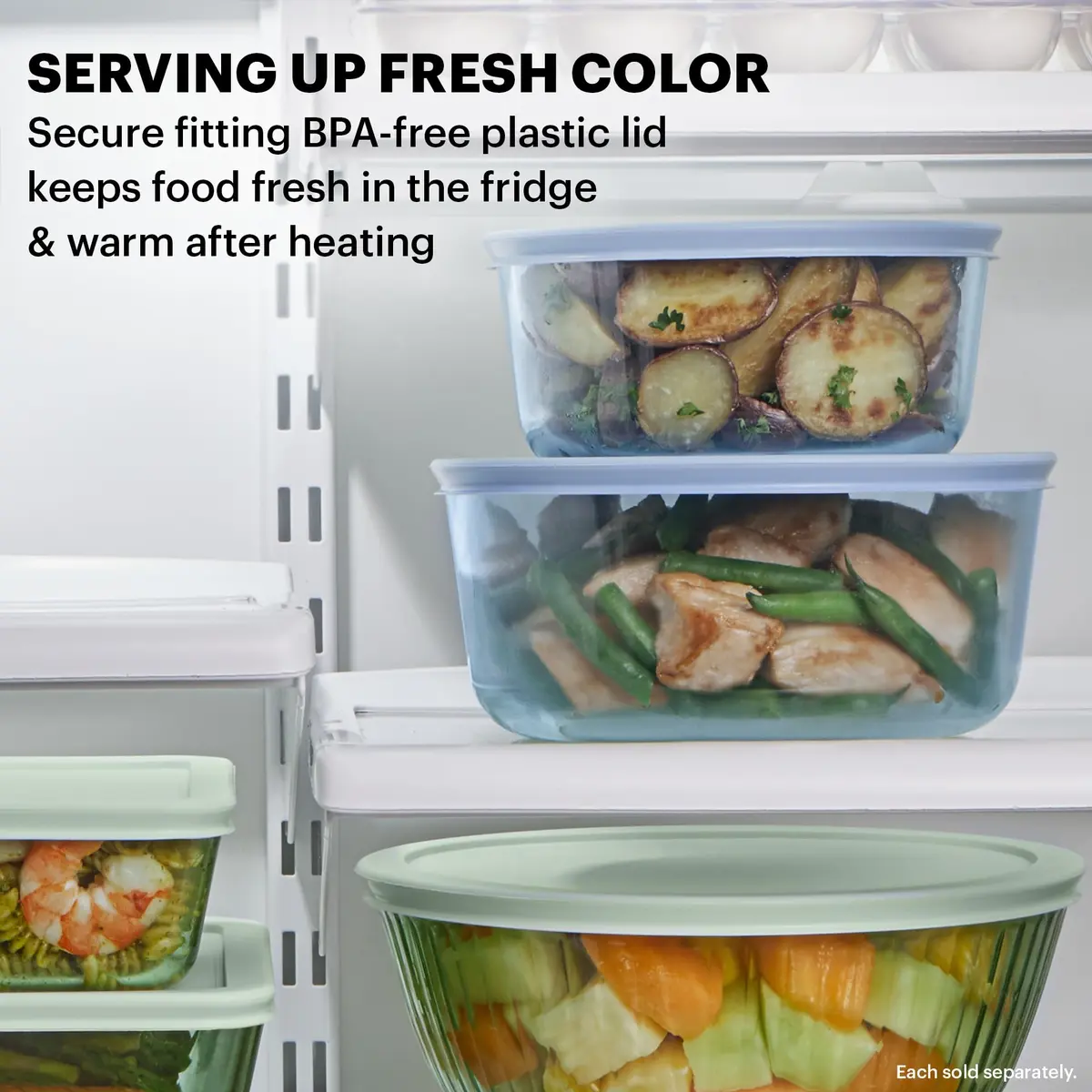 Pyrex Glass Food Storage Containers Set (6-Piece) Small/Medium Round | Stain & Odor Resistant, Microwave & Dishwasher Safe - view 4