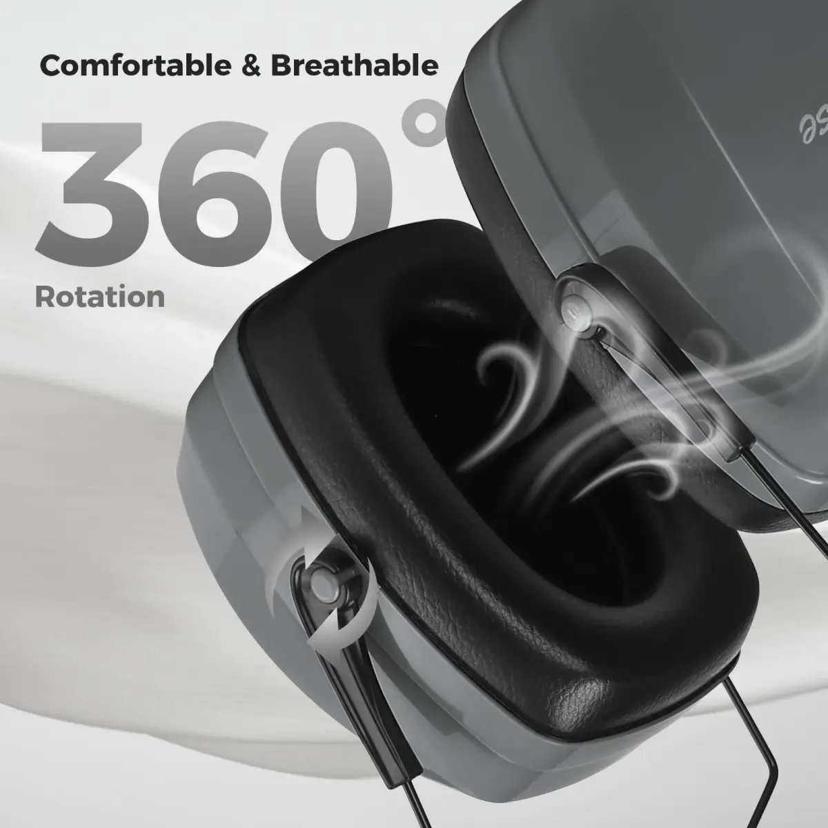 ProCase SNR33dB Noise Reduction Ear Muffs, Adult Hearing Protection, 32dB NRR, Grey | Tactical Style for Shooting & Industrial Use - view 8