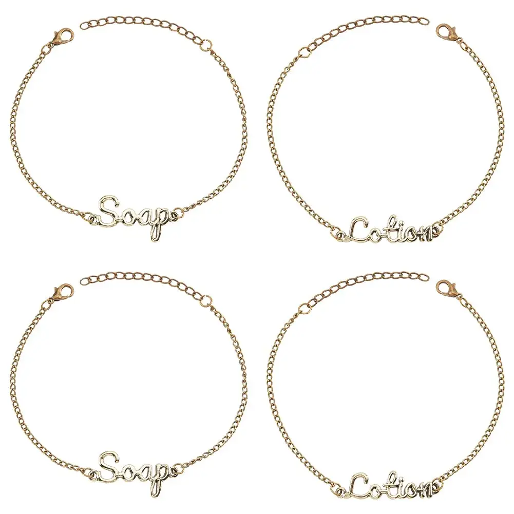 OLYCRAFT 8Pcs Soap and Lotion Dispenser Tags with Chains, Antique Bronze Alloy | Set of 4 Soap Labels & 4 Lotion Labels - main product image
