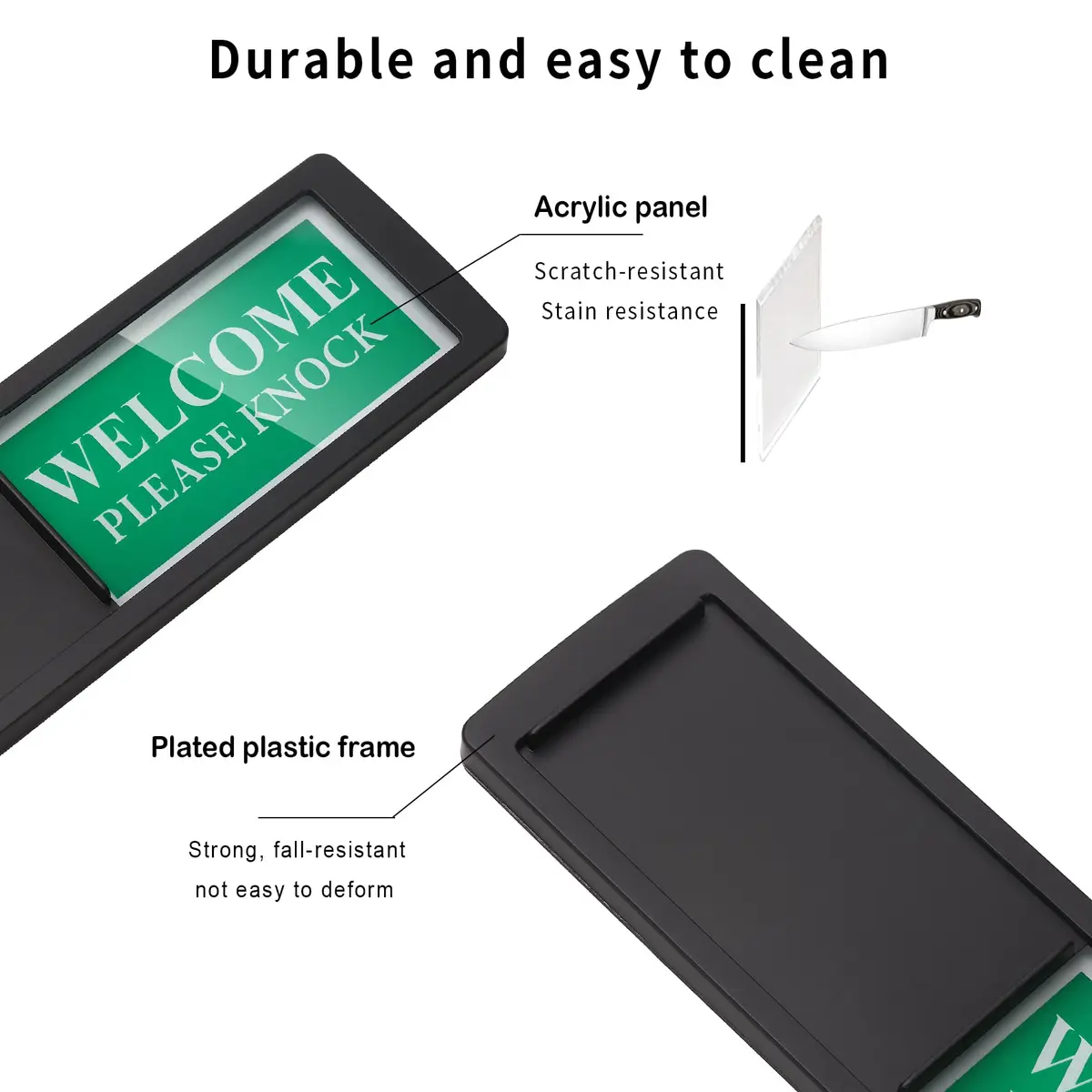 Shadeking Do Not Disturb Welcome Please Knock Sign | Privacy Room Indicator (70-120 chars) - view 4