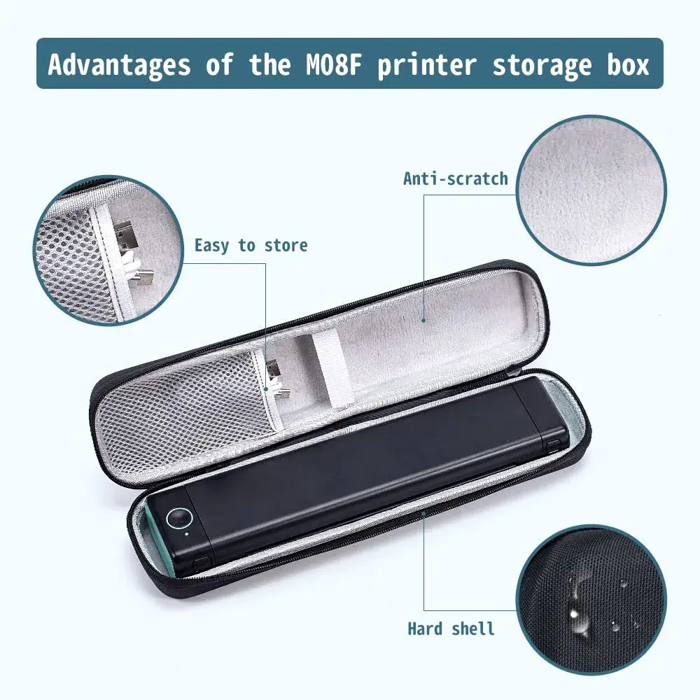 Phomemo M08F Portable Printer Case | Black Hard Shell Travel Holder for Letter/A4 Printers, 35cm (13.78") - view 4