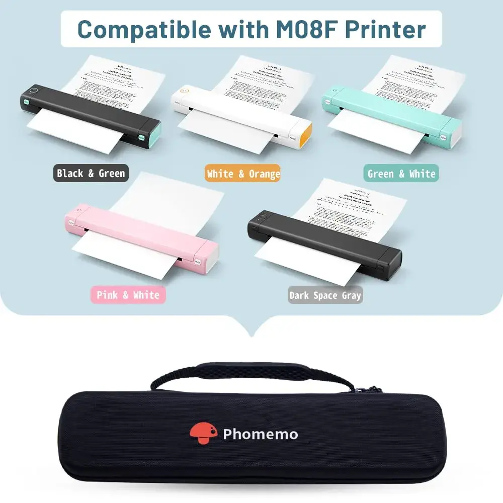 Phomemo M08F Portable Printer Case | Black Hard Shell Travel Holder for Letter/A4 Printers, 35cm (13.78") - view 8