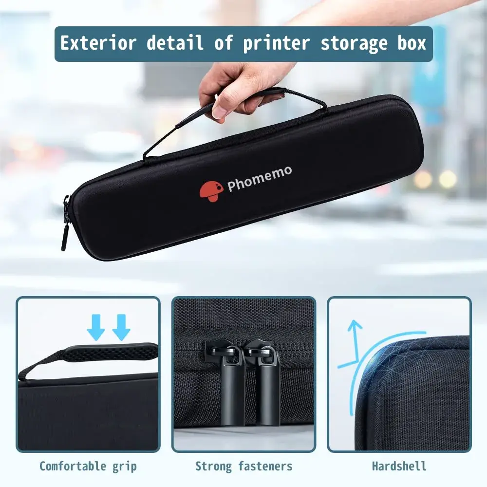 Phomemo M08F Portable Printer Case | Black Hard Shell Travel Holder for Letter/A4 Printers, 35cm (13.78") - view 2