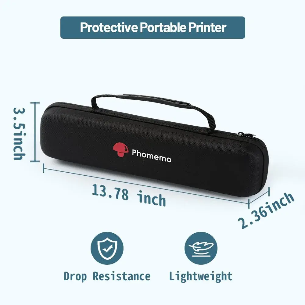 Phomemo M08F Portable Printer Case | Black Hard Shell Travel Holder for Letter/A4 Printers, 35cm (13.78") - view 3