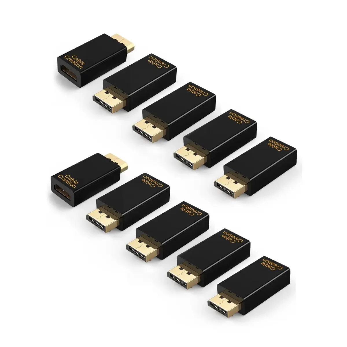 CableCreation Active DisplayPort to HDMI Adapter 10 Pack, 1080P Gold Plated | Transmits Audio & Video - main product image