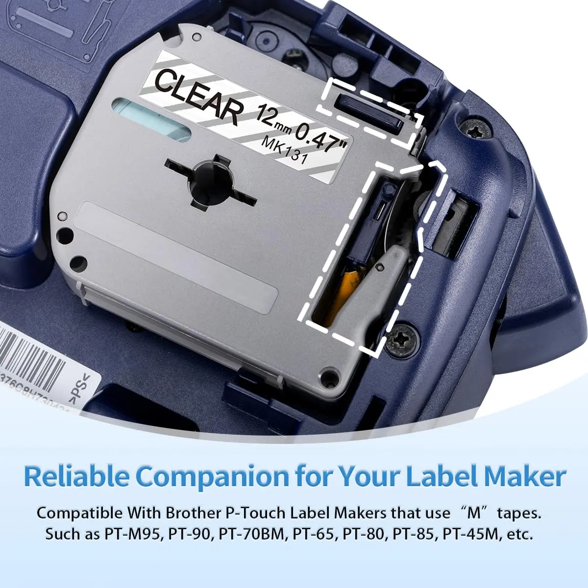 Labelife M-K131 Label Replace for Brother P Touch M Tape Clear 12mm 0.47'' | Indoor Non-Laminated Label Tape - view 2