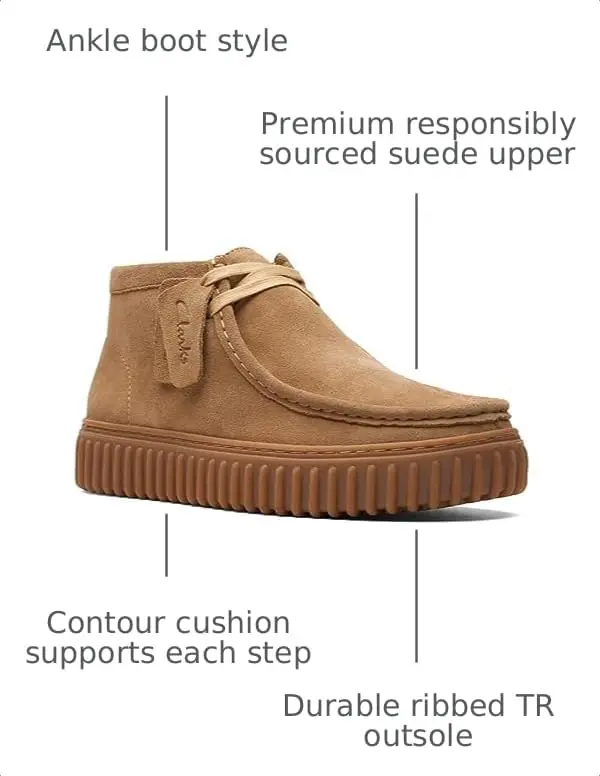 Clarks Torhill HiChukka Boot, Dark Sand Suede, 11 US | Heritage Casual Leather Shoe - view 2
