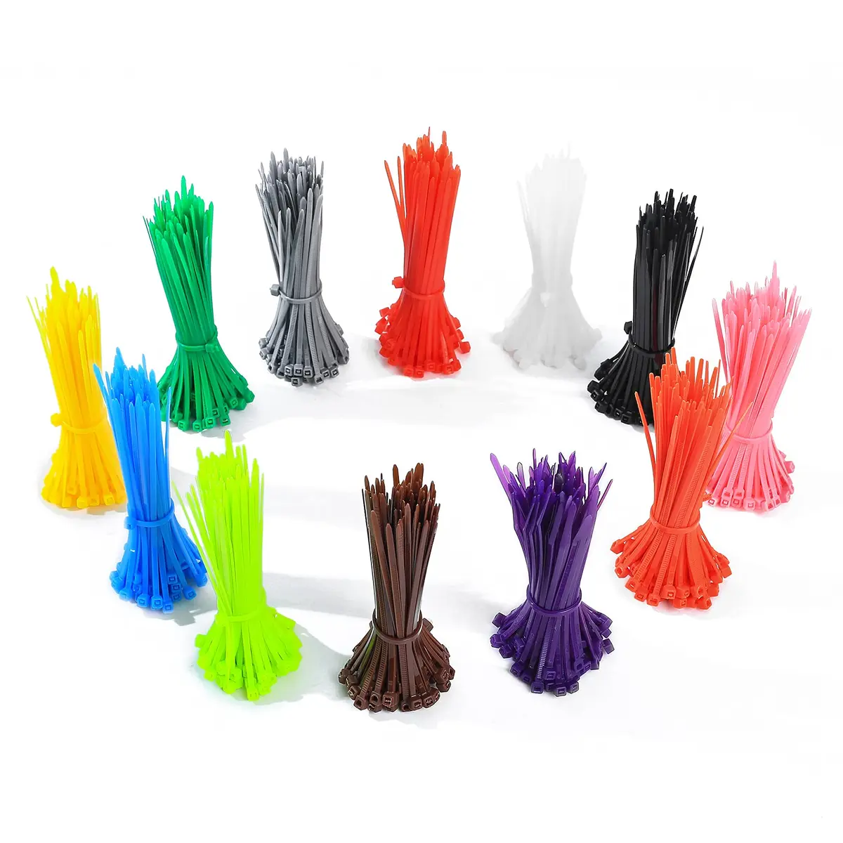 HexinYigjly 1200Pcs 100mm (4 Inch) Mixed Colored Nylon Zip Ties | UV Resistant & Durable for Cable Management - main product image